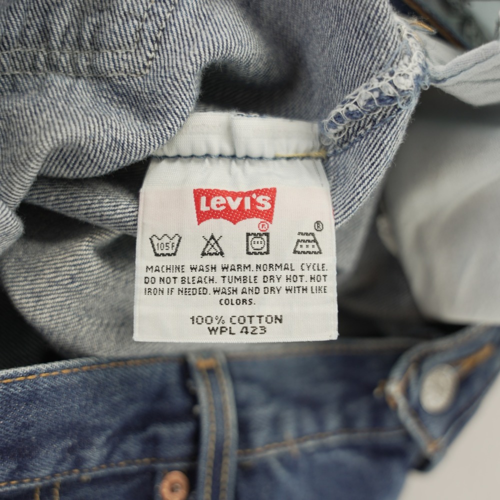 Levis 501 Vintage Mens Blue Denim Straight Leg Button Fly Jeans 38x32 2004 - Picture 9 of 13